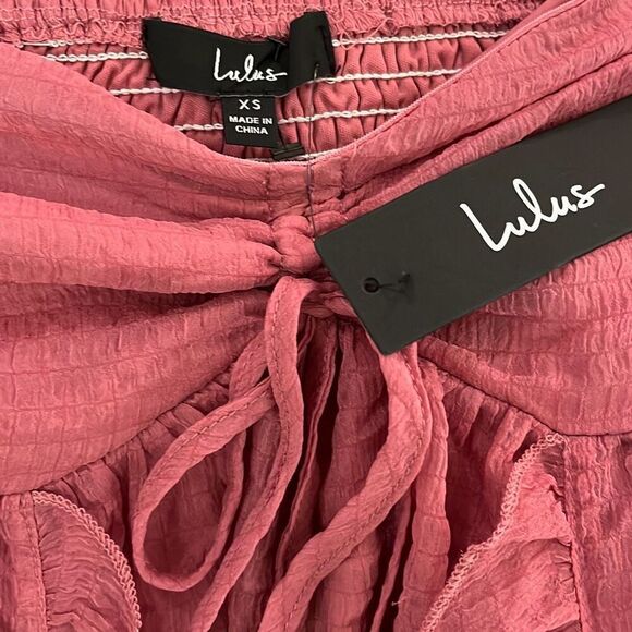 NWT Lulus Airy Aura Rusty Rose Strapless Ruffled High-Low Dress Size XS - Picture 8 of 13